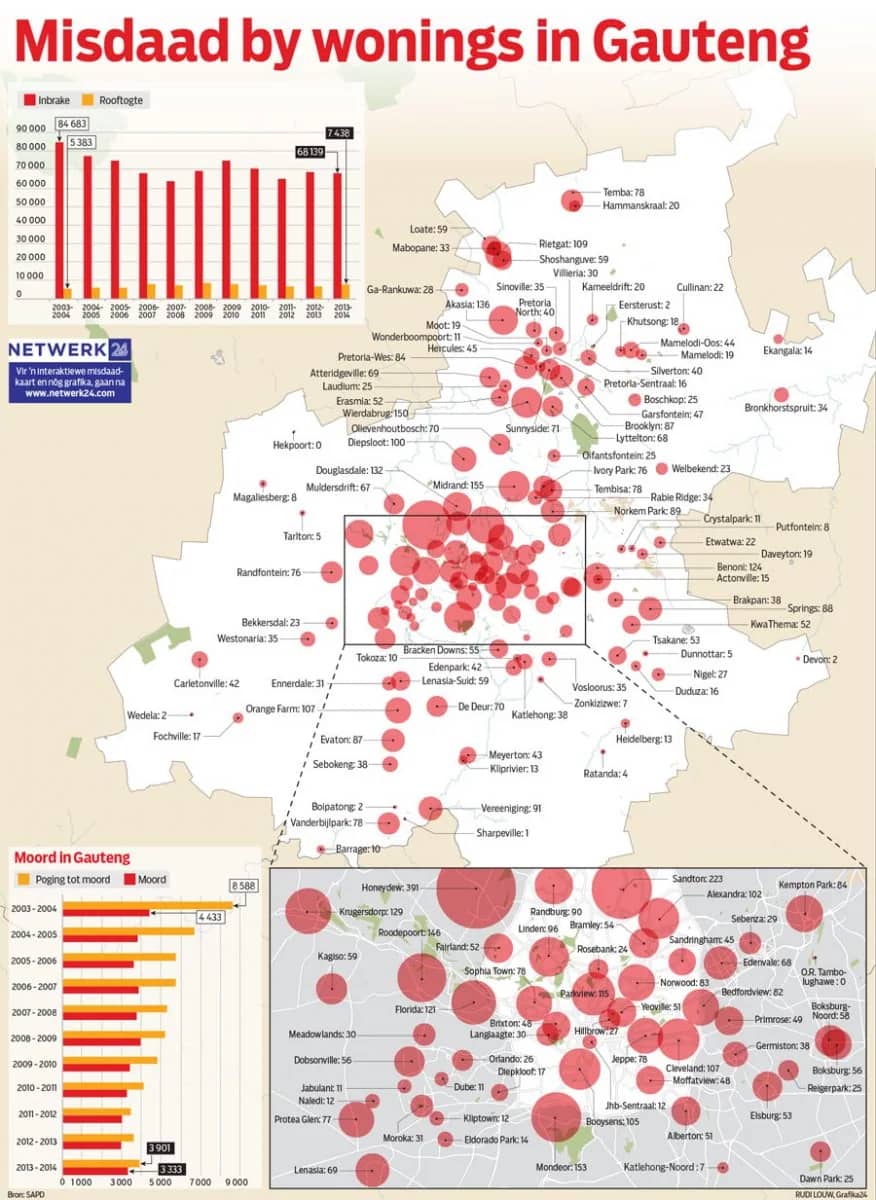 Map: house crime in Gauteng