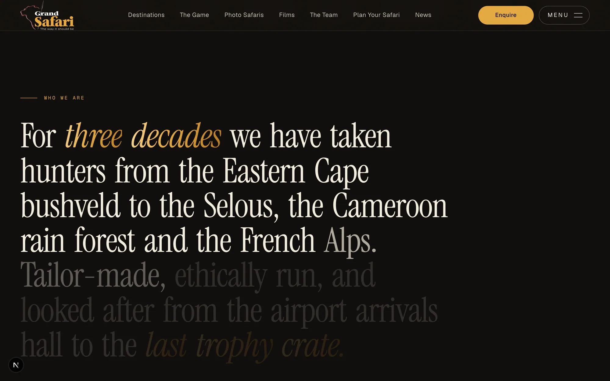 Grand Safari: for three decades we have taken hunters from the Eastern Cape bushveld to the Selous