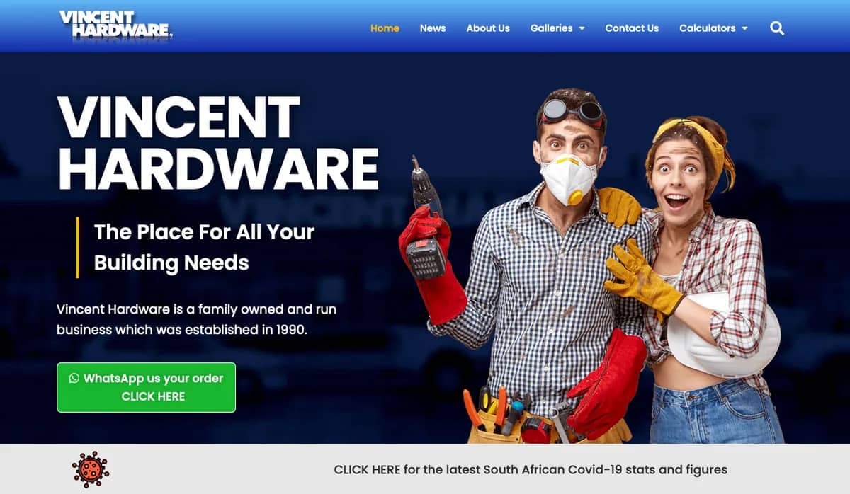 The Vincent Hardware website